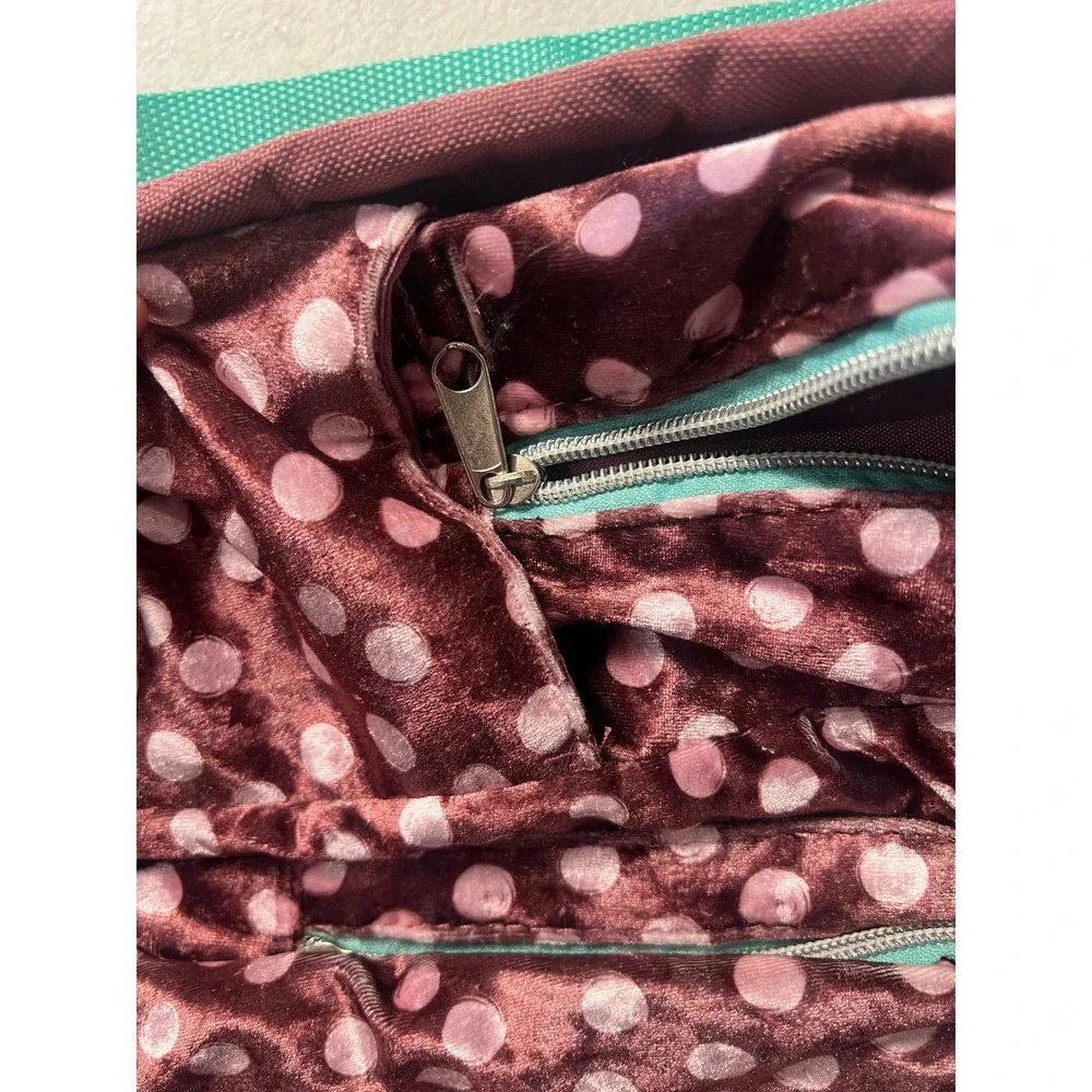 Madison & Dakota Kids Backpack Velvet Polka Dot Burgundy Teal School Bag